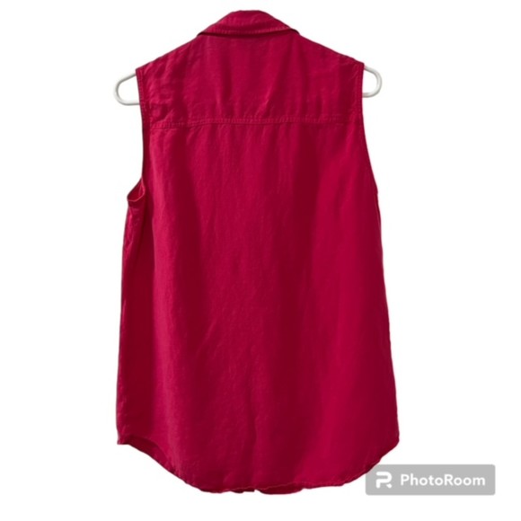 Paul Harris Design Pink Linen Tencel Blend Barbie Core Sleeveless Top Size Med - Picture 2 of 12